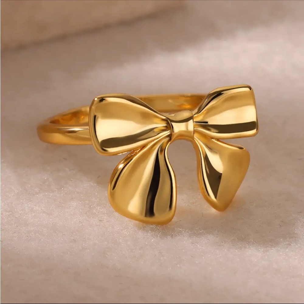 Gold Filled Super Cute Adjustable Bow Ring